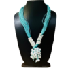 Aqua Pearl Cluster Jute Necklace
