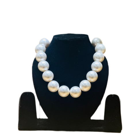 classic white pearl necklace large round pearls elegant jewelry for women