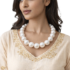 classic white pearl necklace large round pearls elegant jewelry for women