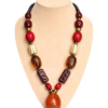 red brown statement beaded necklace with pendant for women ethnic fashion jewelry