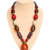 red brown statement beaded necklace with pendant for women ethnic fashion jewelry