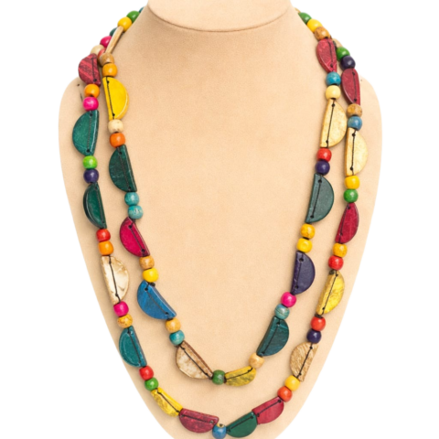 multicolor handmade boho layered bead necklace for women casual fashion jewelry