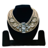 Gold tone multi strand crystal statement necklace