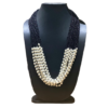 Black beaded multi strand pearl necklace statement jewellery