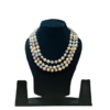 Elegant multi strand pastel pearl necklace with crystal beads