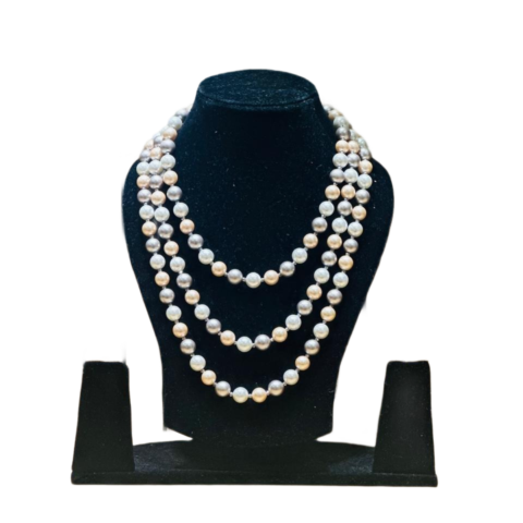 Three strand pearl necklace elegant layered pearl jewellery