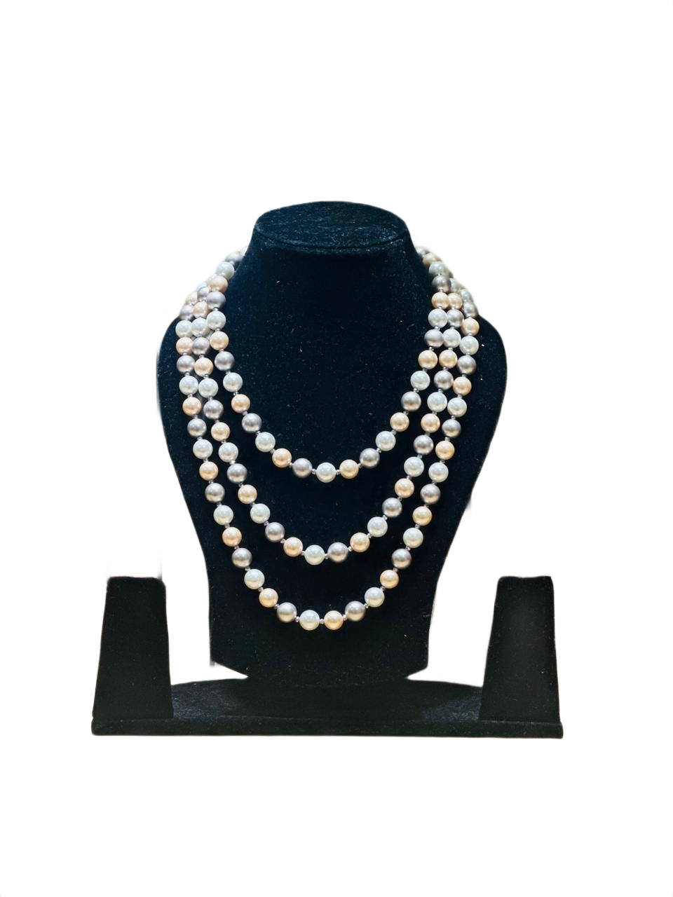 Three strand pearl necklace elegant layered pearl jewellery