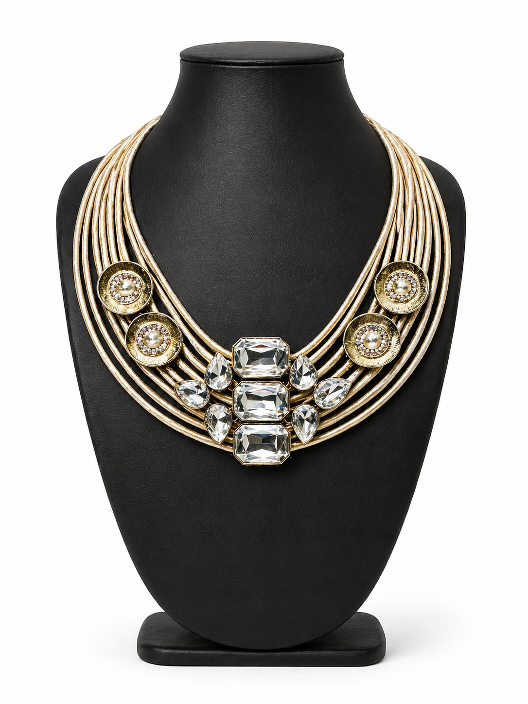 Royal Jute & Crystal Statement Necklace