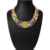Handcrafted ethnic choker necklace with yellow accent stone
