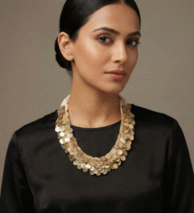 Antique Gold Coin Statement Necklace – Handcrafted Layered Festive Jewellery