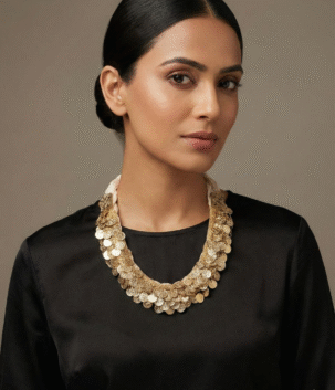 Antique Gold Coin Statement Necklace – Handcrafted Layered Festive Jewellery