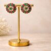 Multicolor Stone Statement Stud Earrings for Women | Round Kundan Style Jewellery