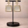 White stone square drop earrings for women wedding jewellery